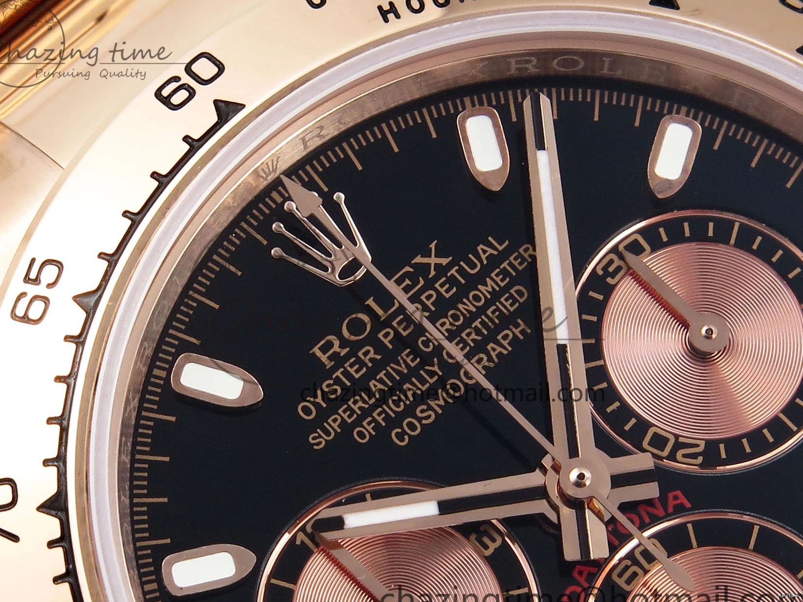 MiroTime 0111 DAYTONA 116505 RG OMF BEST EDITION BLACK RG DIAL ON RG BRACELET A7750 (SLIM MOVEMENT) Trendsetting 1797